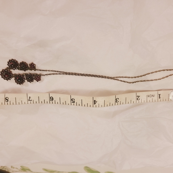 10k gold plated garnet vintage necklace - Picture 3 of 5